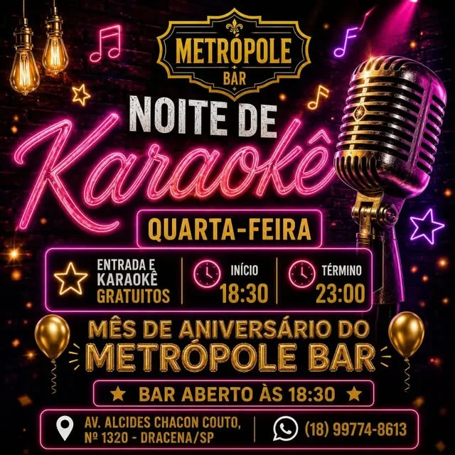 Flyer: Noite de Karaokê