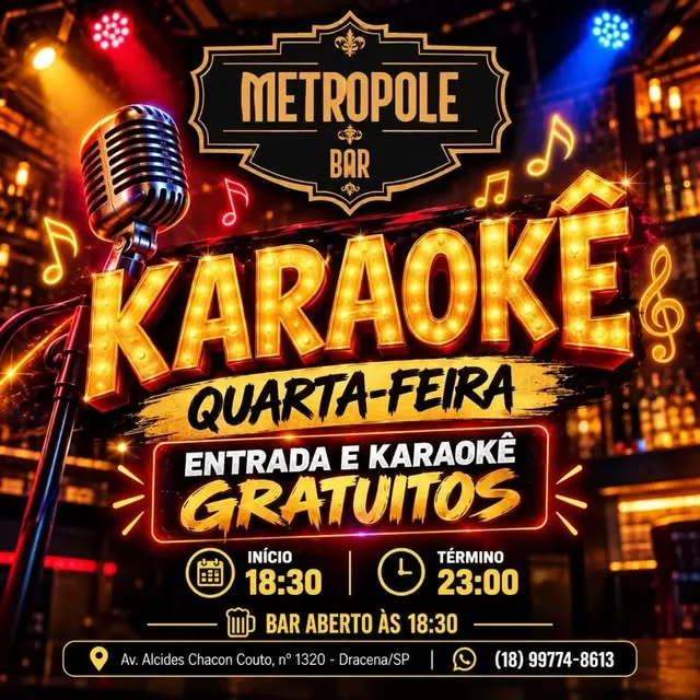 Flyer: Karaokê de quarta