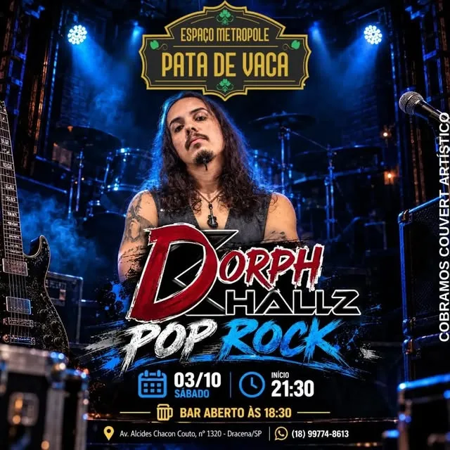 Flyer: Dorph Hallz, pop rock, sábado 03/10