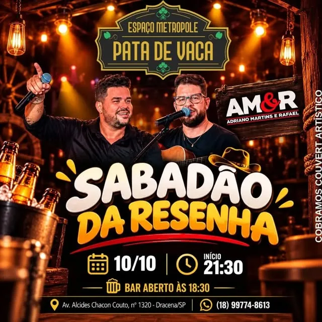 Flyer: Sabadão da Resenha, AM&R, 10/10